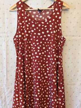 Lildy Vintage Retro 90s Style Spotted Flowy Mini Tank Tunic Dress Sizes L-XL